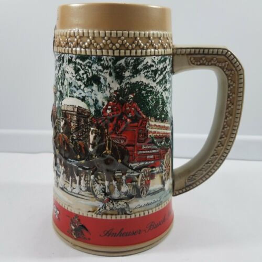Anheuser Busch Budweiser Stein Beer Mug Bud Clydesdale "C" Series Vintage Vtg